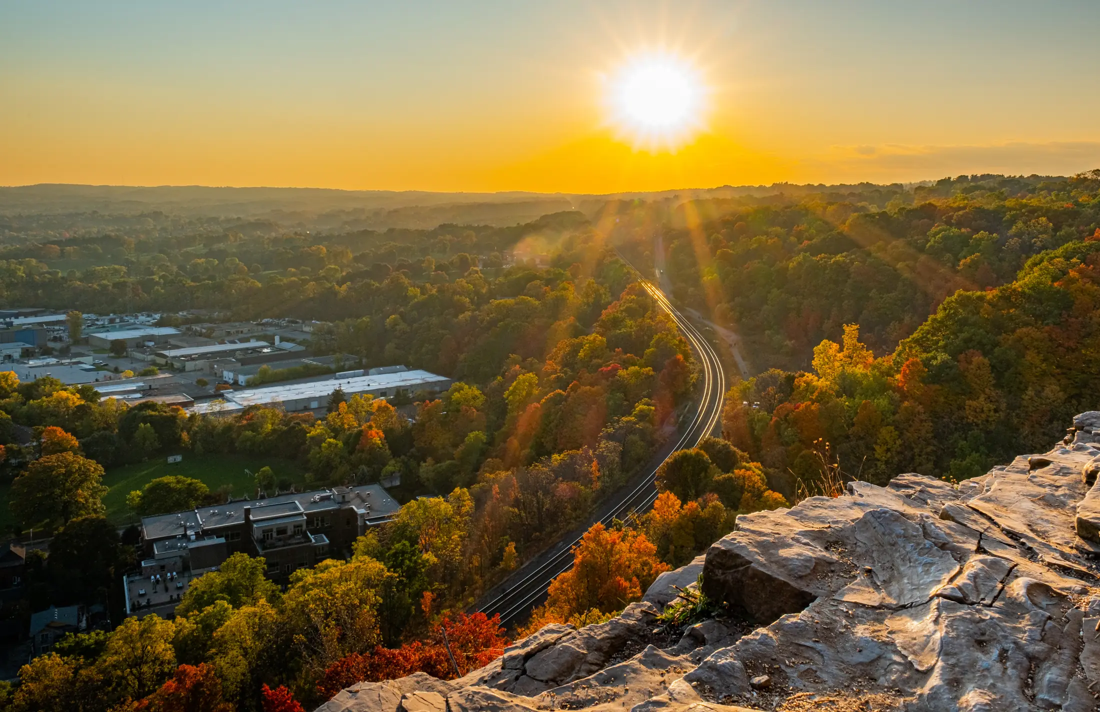 The Dundas Valley at sunset from the escarpment